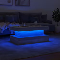 vidaXL Coffee Table with LED Lights Hallway Accent End Table Side Sofa Table - grey sonoma, 90 x 50 x 40 cm - Additional view 4