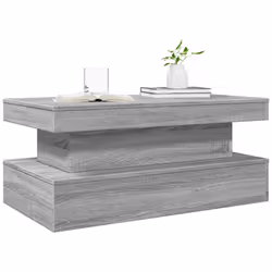 vidaXL Coffee Table with LED Lights Hallway Accent End Table Side Sofa Table - grey sonoma, 90 x 50 x 40 cm - Additional view 5