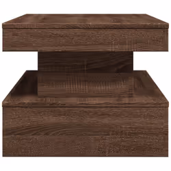vidaXL Coffee Table with LED Lights Hallway Accent End Table Side Sofa Table - brown oak, 90 x 50 x 40 cm - Additional view 7