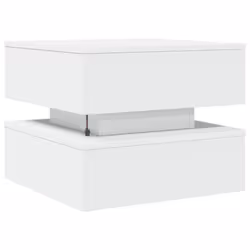 vidaXL Coffee Table with LED Lights Hall End Table Side Tea Sofa Table White - Additional view 7