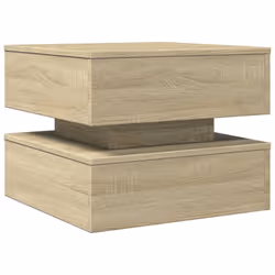 vidaXL Coffee Table with LED Lights End Table Side Tea Sofa Table Sonoma Oak