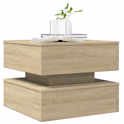 vidaXL Coffee Table with LED Lights End Table Side Tea Sofa Table Sonoma Oak - Additional view 5