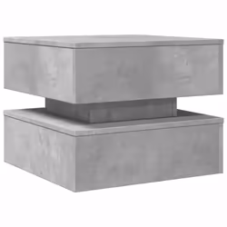 vidaXL Coffee Table with LED Lights End Table Side Sofa Table Concrete Grey