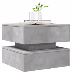 vidaXL Coffee Table with LED Lights End Table Side Sofa Table Concrete Grey - Additional view 5