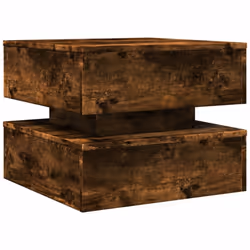 vidaXL Coffee Table with LED Lights End Table Side Tea Sofa Table Smoked Oak
