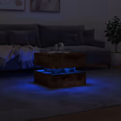 vidaXL Coffee Table with LED Lights End Table Side Tea Sofa Table Smoked Oak - Additional view 4