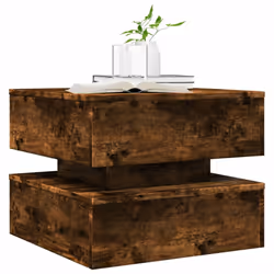 vidaXL Coffee Table with LED Lights End Table Side Tea Sofa Table Smoked Oak - Additional view 5