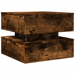 vidaXL Coffee Table with LED Lights End Table Side Tea Sofa Table Smoked Oak - Additional view 8