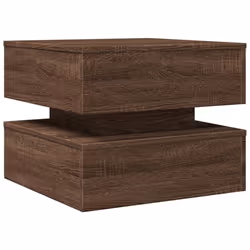 vidaXL Coffee Table with LED Lights End Table Side Tea Sofa Table Brown Oak