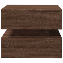 vidaXL Coffee Table with LED Lights End Table Side Tea Sofa Table Brown Oak - Additional view 6