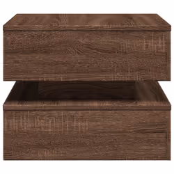 vidaXL Coffee Table with LED Lights End Table Side Tea Sofa Table Brown Oak - Additional view 7