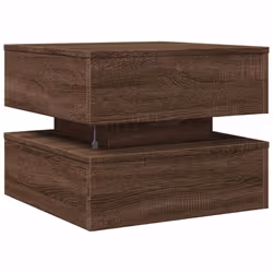 vidaXL Coffee Table with LED Lights End Table Side Tea Sofa Table Brown Oak - Additional view 8