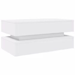 vidaXL Coffee Table with LED Lights End Table Tea Side Sofa Table Sonoma Oak - white
