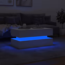 vidaXL Coffee Table with LED Lights End Table Tea Side Sofa Table Sonoma Oak - white - Additional view 4