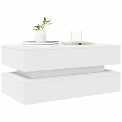 vidaXL Coffee Table with LED Lights End Table Tea Side Sofa Table Sonoma Oak - white - Additional view 5