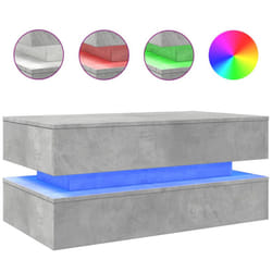 vidaXL Coffee Table with LED Lights End Table Tea Side Sofa Table Sonoma Oak - concrete grey
