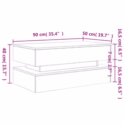 vidaXL Coffee Table with LED Lights End Table Tea Side Sofa Table Sonoma Oak - concrete grey