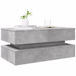 vidaXL Coffee Table with LED Lights End Table Tea Side Sofa Table Sonoma Oak - concrete grey - Additional view 5