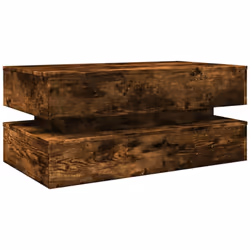 vidaXL Coffee Table with LED Lights Hallway End Table Sofa Table Smoked Oak