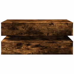 vidaXL Coffee Table with LED Lights Hallway End Table Sofa Table Smoked Oak - Additional view 6