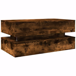 vidaXL Coffee Table with LED Lights Hallway End Table Sofa Table Smoked Oak - Additional view 8