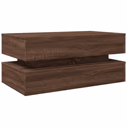 vidaXL Coffee Table with LED Lights End Table Tea Side Sofa Table Sonoma Oak - brown oak