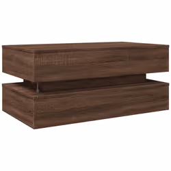 vidaXL Coffee Table with LED Lights End Table Tea Side Sofa Table Sonoma Oak - brown oak - Additional view 8