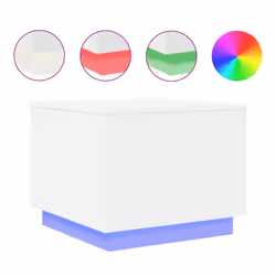 vidaXL Coffee Table with LED Lights Hall End Table Side Tea Sofa Table White