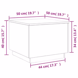 vidaXL Coffee Table with LED Lights Hall End Table Side Tea Sofa Table White