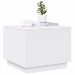 vidaXL Coffee Table with LED Lights Hall End Table Side Tea Sofa Table White - Additional view 5