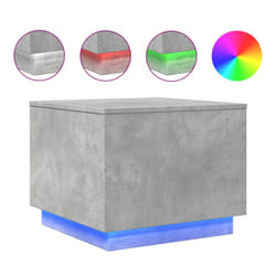 vidaXL Coffee Table with LED Lights End Table Side Sofa Table Concrete Grey