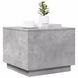vidaXL Coffee Table with LED Lights End Table Side Sofa Table Concrete Grey - Additional view 4