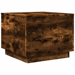 vidaXL Coffee Table with LED Lights End Table Side Tea Sofa Table Smoked Oak