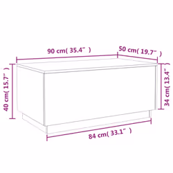 vidaXL Coffee Table with LED Lights Hall End Table Side Tea Sofa Table White
