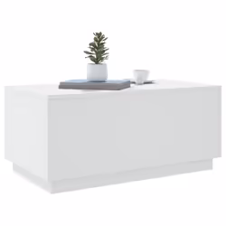 vidaXL Coffee Table with LED Lights Hall End Table Side Tea Sofa Table White - Additional view 5