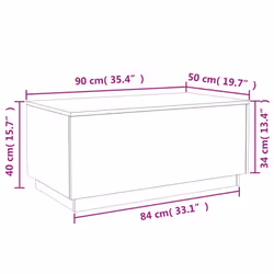vidaXL Coffee Table with LED Lights End Table Side Tea Sofa Table Sonoma Oak