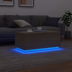 vidaXL Coffee Table with LED Lights End Table Side Tea Sofa Table Sonoma Oak - Additional view 4