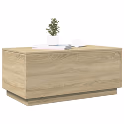 vidaXL Coffee Table with LED Lights End Table Side Tea Sofa Table Sonoma Oak - Additional view 5