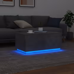 vidaXL Coffee Table with LED Lights End Table Side Sofa Table Concrete Grey - Additional view 4