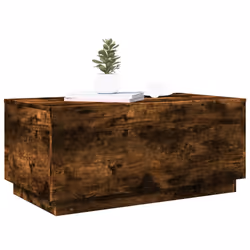 vidaXL Coffee Table with LED Lights End Table Side Tea Sofa Table Smoked Oak - Additional view 5