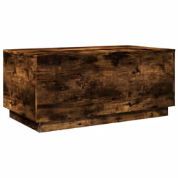 vidaXL Coffee Table with LED Lights End Table Side Tea Sofa Table Smoked Oak - Additional view 8