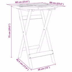vidaXL Folding Garden Table Outdoor Table Patio Dining Table Solid Wood Acacia - Additional view 10