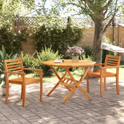 vidaXL Folding Garden Table Outdoor Table Patio Dining Table Solid Wood Acacia