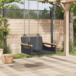 vidaXL Swing Bench Black 24.8""""x24.4""""x15.7"""" Poly Rattan