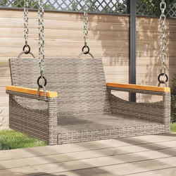 vidaXL Swing Bench Gray 24.8""""x24.4""""x15.7"""" Poly Rattan