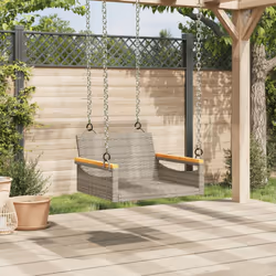vidaXL Swing Bench Gray 24.8""""x24.4""""x15.7"""" Poly Rattan