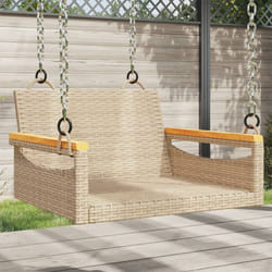 vidaXL Swing Bench Beige 24.8""""x24.4""""x15.7"""" Poly Rattan
