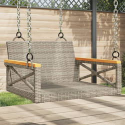vidaXL Swing Bench Gray 24.8""""x24.4""""x15.7"""" Poly Rattan