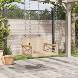 vidaXL Swing Bench Beige 24.8""""x24.4""""x15.7"""" Poly Rattan