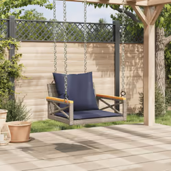 vidaXL Swing Bench with Cushions Gray 24.8x24.4x15.7 Poly Rattan